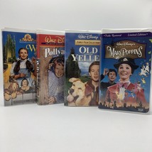 Disney VHS Movies Lot of 4 Mary Poppins, Old Yeller, Pollyanna, Wizard o... - £14.12 GBP