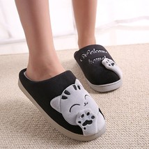 Ladies Winter Home Slippers Cartoon Cat Shoes Non-Slip Soft Winter Warm House Sl - £37.77 GBP