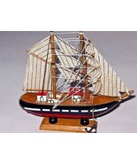 DEKOR HOLZ SEGELBOOT HANDGEBAUT NAUTISCHES MODELL DEKOR HAUS SAMMLER - $31.66 CAD