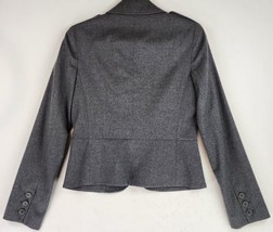 Theory Jacket Womens 6 Gray Wool Blend Button Up Cropped Business Casual Blazer - £86.93 GBP
