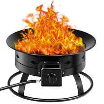 Portable Outdoor Black Metal Propane Fire Pit with Cover and Carry Kit - £203.64 GBP
