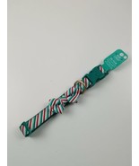 Merry &amp; Bright Adjustable Christmas Red Green Dog Sripes with Bow Size L... - $14.15 CAD