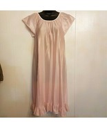 Katz Nylon Night Gown Lingerie VTG Pink Lace Trim Ruffle Hem size Small ... - £14.79 GBP