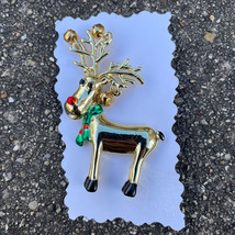 2&quot; Tall Reindeer Pin with Bells Hanging From The Antlers Brooch Pin - £8.36 GBP