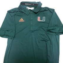 Adidas Miami Hurricanes Tech Polo Short Sleeve Golf Shirt  Mens Size Large Green - £23.89 GBP