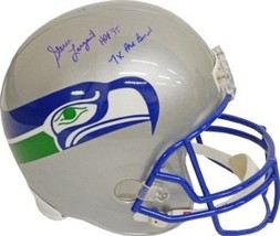 Steve Largent signed Seattle Seahawks Full Size TB Replica Helmet HOF 95 & 7 X P - £176.95 GBP