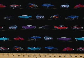 Cotton Cars Vintage Retro Old Cars Cotton Fabric Print by the Yard D673.69 - £10.23 GBP