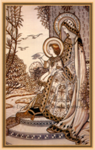 Madonna and Child t –8.5x11&quot; – Loreto Embroideries–Vintage Catholic Art - £11.19 GBP