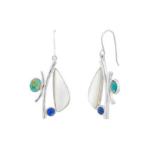 Silpada &#39;Full Attention’ Silver Compressed Turquoise, Lapis, and Mop Ear... - $139.16