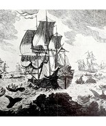 Dutch &amp; Hamburg Whalers Arctic 1926 Nautical Antique Print Whale Hunting... - $468.04 MXN