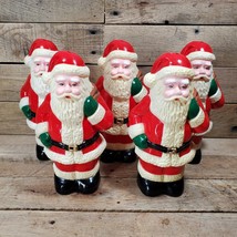 Vintage Santa Claus Hard Plastic Light Cover 9.5x4.75in Indoor Outdoors Set of 5 - £55.52 GBP