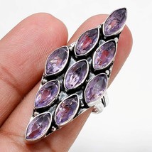 Pink Amethyst Gemstone Handmade Fashion Ethnic Ring Jewelry 5.50&quot; SA 6088 - £3.98 GBP