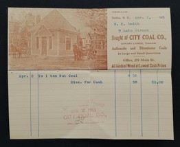 1915 Antique City Coal Co Nashua Nh Billhead Ed Labree Treasurer W N Smith - £37.76 GBP