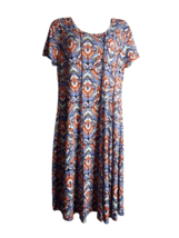 Serenade NY Fit &amp; Flare Multicolored Geometric Print Dress Womens Size L... - $18.03