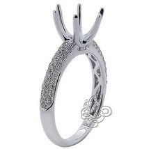 1.10CT Women Unique Semi Mount Round Diamond Halo Engagement Ring 18K White Gold - £1,128.80 GBP