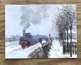 Claude Monet Train In The Snow Christmas Card Holidays Winter Impressionist - £6.24 GBP