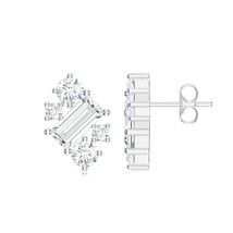 Kicky and Perky 925 Sterling Silver Five Stone Moissanite Studs Earring ... - $1,233.55 MXN