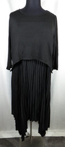 Loralette Black Pleated Sleeveless Midi Dress Set Plus Size 2X - £31.69 GBP