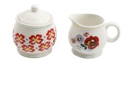 Pioneer Woman ~ Flea Market ~ Stoneware ~ Creamer &amp; Covered Sugar Bowl Set - $552.31 MXN