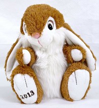 14&quot; Plush Bunny Rabbit Doll by Dan Dee Brown &amp; White w 2013 Embroidered on Foot - £10.17 GBP