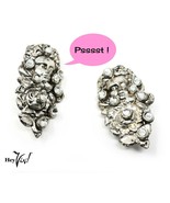 Vintage Art Nouveau Style Clip On Earrings or Angels with Fancy Beards -... - £9.40 GBP