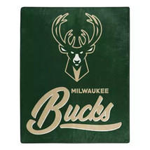 Milwaukee Bucks 50&quot; by 60&quot; Signature Plush Raschel Throw Blanket - NBA - £29.35 GBP
