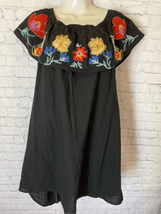Umgee Womens Large Off Shoulder Mini Dress Black Embroidered Cruise Wear... - $32.66