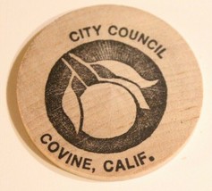 Vintage Covine California Charles Cover Wooden Nickel 1980 Politics - £3.88 GBP