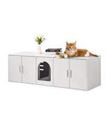 VEVOR Cat Litter Box Enclosure Wooden Litter Box Furniture Hidden 57.9&quot; ... - $187.49