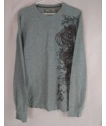 Rewire Men&#39;s Gray Pullover Long Sleeve Sword &amp; Dragon Design Shirt Size ... - $317.54 MXN