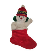 Vintage Prima Creations Plush Snowman Christmas Stocking Knit hat Ear Mu... - $13.80