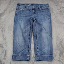 KUT From The Kloth Pants Womens 8 Blue Capri Button Zip Medium Wash Denim Jeans - £23.72 GBP