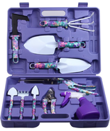 Garden Tools Set,  10 Pieces Gardening Tools with Purple Floral Print, E... - $51.43