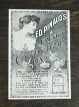 Vintage 1900 Ed Pinaud&#39;s French Carnation Perfume Original Ad 1021 - $5.98