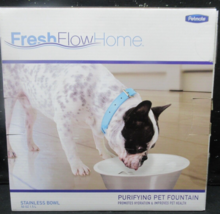Pet Mate Fresh Flow Purifying Pet Fountain 50oz. Stainless Steel Bowl - £21.58 GBP