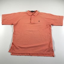Ralph Lauren Polo Golf Hemd Herren M Lachsrosa Kragen Knopf Hals Pony - $13.84