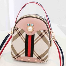 Women&#39;s Plaid Backpack Casual Backpack Contrast Color Handbag Shoulder Bag - £24.41 GBP