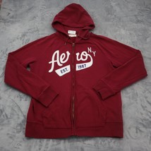 Aeropostale Sweater Womens Large Red Casual Lightweight Full Zip Hoodie - £20.49 GBP