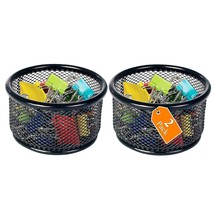 Mesh Paper Clip Holder For Desk, Paperclip Holder (2 Pack) - £17.72 GBP