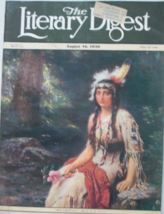 The Literary Digest, August 16, 1930. With “Pocahontas” by J.L.G. Ferris on the  - £44.23 GBP