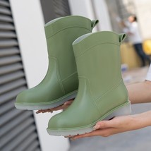 Women&#39;s Fashion Rain Boots Waterproof Woman Mud Water Shoes Rubber Rainboots Lac - £42.25 GBP