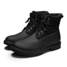 New Men Leather Boots Winter Warm Boots Lace Up Ankle Snow Boots Waterproof Anti - £75.34 GBP