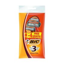BiC 3 Sensitive Mens Triple Blade Disposable Shaver Pack of 8+4 Free  - $15.00