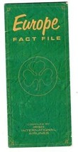 Europe Fact File Booklet  Irish International Airlines 1960&#39;s - £35.00 GBP