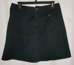 Excellent Womens White Stag Stretch Black A-LINE Skort W/ Pockets Size 8 - £18.64 GBP