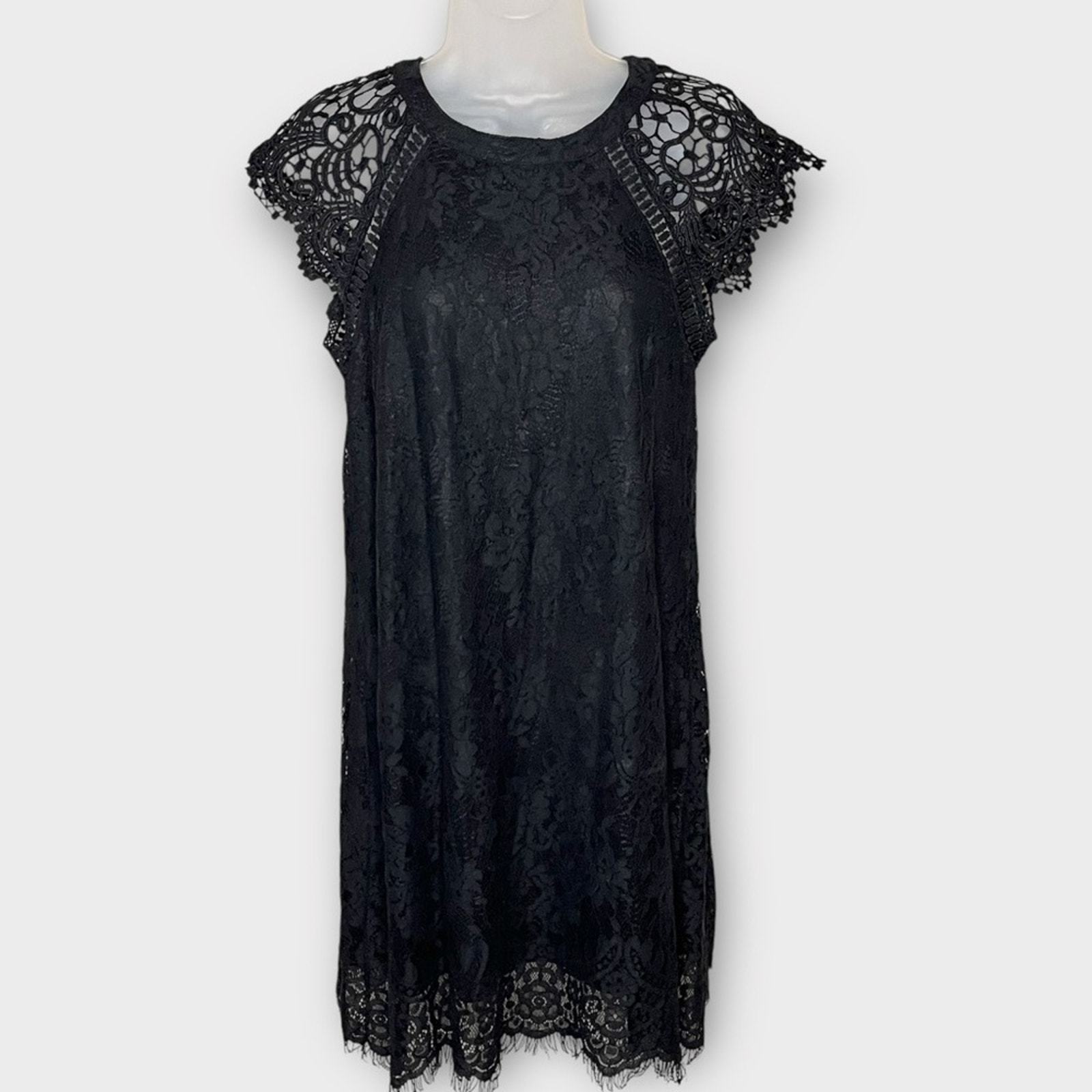 ALTAR’D STATE Black Lace Cocktail Party Mini Dress Size Small Wedding Guest - $25.00