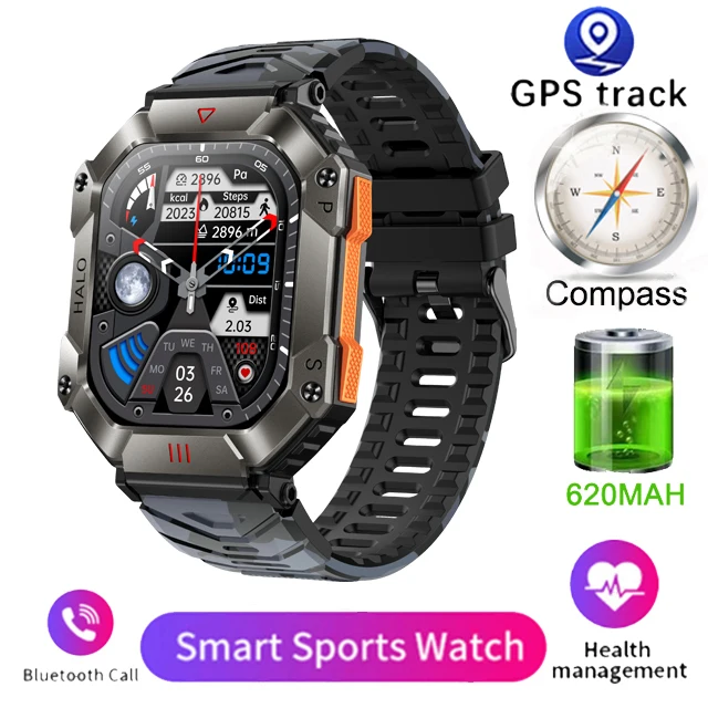 Men Smart Watch For Android IOS Fitness  Ip68 Waterproof  Healthy Monitor AI Voi - £100.27 GBP