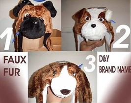 Super Soft D&amp;Y Faux Fur animals Dogs hats New!! - £6.38 GBP