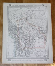 1921 ORIGINAL VINTAGE MAP OF BOLIVIA / BRAZIL / SOUTH AMERICA - £12.16 GBP