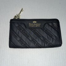 Juicy Couture Black Nylon Quilted Zip Around Wallet with Charm - $23.76